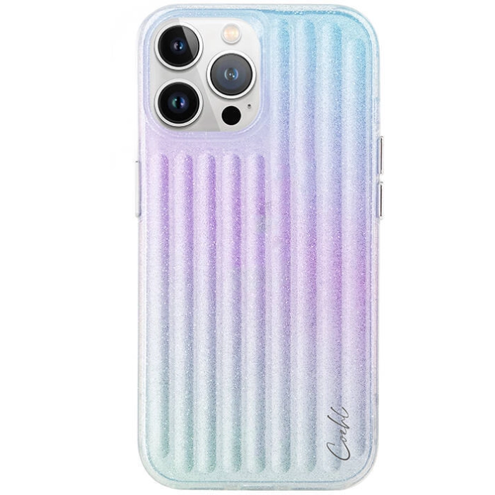 Apple iPhone 15 Pro Max (6.7) Kılıf Parlayan Arka Yüzey Coehl Linear Kapak - Mor