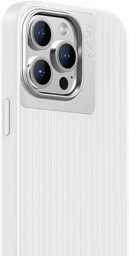 Apple iPhone 15 Pro Max (6.7) Kılıf Recci Aurora Serisi Magsafe Şarj Özellikli Kapak - Beyaz