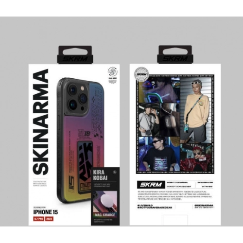 Apple iPhone 15 Pro Max Kılıf SkinArma Holografik Tasarımlı Standlı Deri Görünümlü Kira Kobai Kapak - Colorful