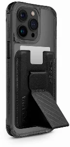 Apple iPhone 15 Pro Max Kılıf SkinArma Şeffaf Magsafe Şarj Özellikli Kado Kartlıklı Saido Kapak - Siyah