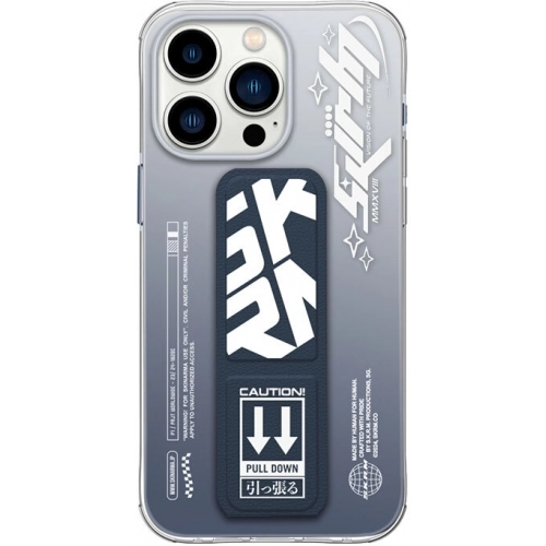 Apple iPhone 15 Pro Max Kılıf SkinArma Şeffaf Renk Geçişli Airbag Tasarımlı Standlı Cosmo Kapak - Mavi