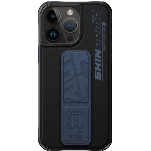 Apple iPhone 15 Pro Max Kılıf SkinArma Standlı Deri Görünümlü Slate Kapak - Gri