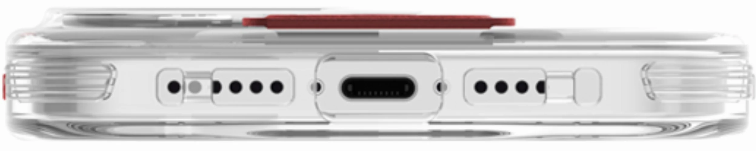 Apple iPhone 15 Pro Max Kılıf SkinArma Standlı Şeffaf Tasarımlı Apex Kapak - Kırmızı