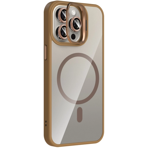 Apple iPhone 15 Pro Max (6.7) Kılıf Standlı ve Kamera Lens Hediyeli M-Safe Şarj Özellikli Etro Kapak - Siyah