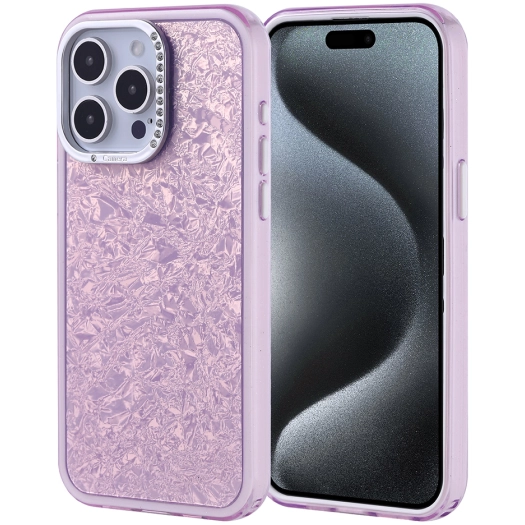 Apple iPhone 15 Pro Max (6.7) ile Uyumlu Kılıf Buzlu Parıltılı Lüks Kamera Lens Darbeye Dayanıklı Kapi Kapak - Lila