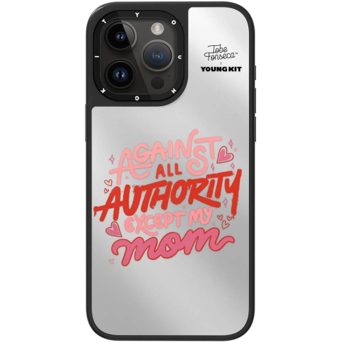 Apple iPhone 15 Pro Max (6.7) Kılıf Tobias Fonseca Tasarımlı Youngkit Mirror Kapak - Pembe