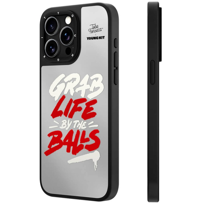 Apple iPhone 15 Pro Max (6.7) Kılıf Tobias Fonseca Tasarımlı Youngkit Mirror Kapak - Kırmızı