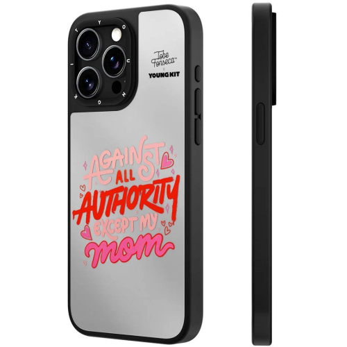 Apple iPhone 15 Pro Max (6.7) Kılıf Tobias Fonseca Tasarımlı Youngkit Mirror Kapak - Pembe