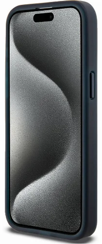 Apple iPhone 15 Pro Max (6.7) Kılıf TUMI Orjinal Lisanslı Magsafe Şarj Özellikli Buzlanmış Saydam Fırça Kamuflajı Desenli Kapak - Siyah