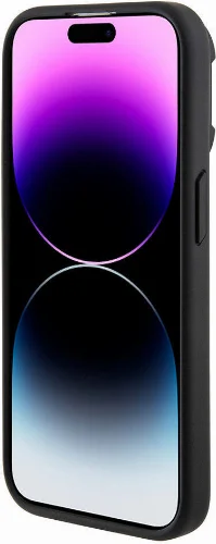 Apple iPhone 15 Pro Max (6.7) Kılıf TUMI Orjinal Lisanslı Magsafe Şarj Özellikli Kamera Standlı Buzlu Mat Kapak - Siyah