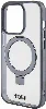 Apple iPhone 15 Pro Max (6.7) Kılıf TUMI Orjinal Lisanslı Magsafe Şarj Özellikli Metal Logolu Ring Standlı Silikon Kapak - Beyaz