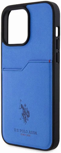 Apple iPhone 15 Pro Max (6.7) Kılıf U.S. Polo Assn. Orjinal Lisanslı Baskı Logolu PU Kartlıklı Kapak - Lacivert