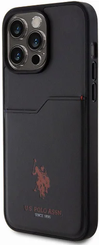 Apple iPhone 15 Pro Max (6.7) Kılıf U.S. Polo Assn. Orjinal Lisanslı Baskı Logolu PU Kartlıklı Kapak - Lacivert