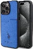 Apple iPhone 15 Pro Max (6.7) Kılıf U.S. Polo Assn. Orjinal Lisanslı Baskı Logolu PU Kartlıklı Kapak - Mavi