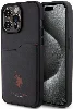 Apple iPhone 15 Pro Max (6.7) Kılıf U.S. Polo Assn. Orjinal Lisanslı Baskı Logolu PU Kartlıklı Kapak - Siyah