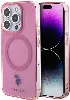 Apple iPhone 15 Pro Max (6.7) Kılıf U.S. Polo Assn. Orjinal Lisanslı Magsafe Şarj Özellikli Transparan Tasarım Kapak - Pembe