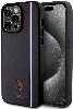 Apple iPhone 15 Pro Max (6.7) Kılıf U.S. Polo Assn. Orjinal Lisanslı Üç Renk Şerit Tasarımlı Baskı Logolu Kapak - Siyah