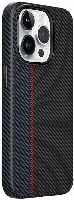 Apple iPhone 15 Pro Max (6.7) Kılıf Wiwu LCC-107 Karbon Fiber Magsafe Şarj Özellikli Kamera Korumalı Kabon Kapak - Siyah-Mavi