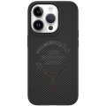 Apple iPhone 15 Pro Max Kılıf Wiwu LCC-107 Karbon Fiber Magsafe Şarj Özellikli Kamera Korumalı Kabon Kapak - Siyah