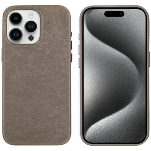 Apple iPhone 15 Pro Max Kılıf Zore PU Suni Deri Mimoza Kapak - Mavi