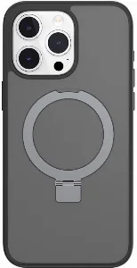 Apple iPhone 15 Pro Max Magsafe Şarj Özellikli Yüzük Standlı Switcheasy Magstand-M Kapak - Siyah
