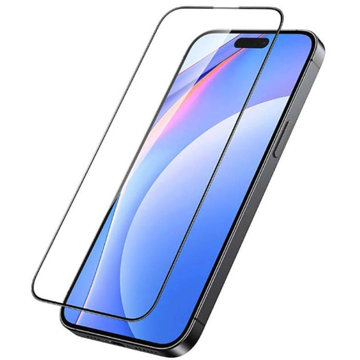 Apple iPhone 15 Pro Max Recci RSP-A05SD 3D HD Full Transparan Temperli Cam Ekran Koruyucu - Siyah