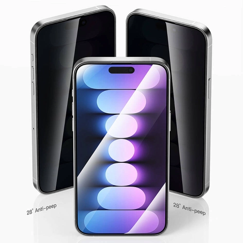 Apple iPhone 15 Pro Max Recci RSP-A19AP Privacy Temperli Cam Ekran Koruyucu - Gri