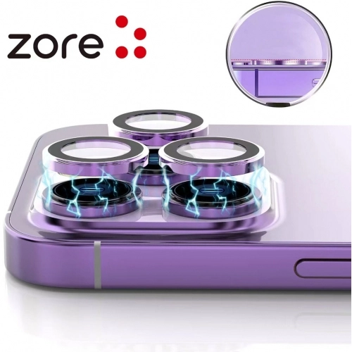 Apple iPhone 15 Pro Max (6.7) Lens Kamera Koruyucu Parmak İzi Bırakmayan Anti-Reflective CL-12 - Siyah