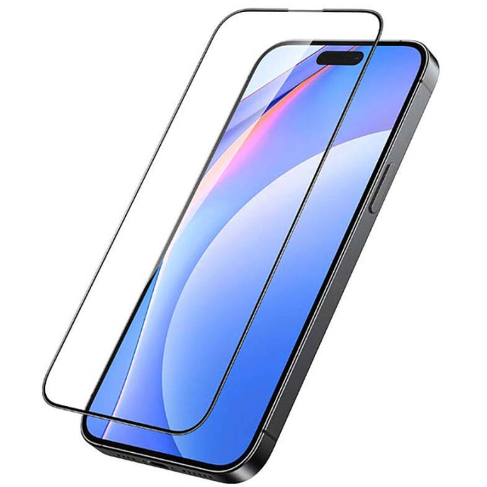 Apple iPhone 15 Recci RSP-A01SD 3D HD Full Transparan Temperli Cam Ekran Koruyucu - Siyah