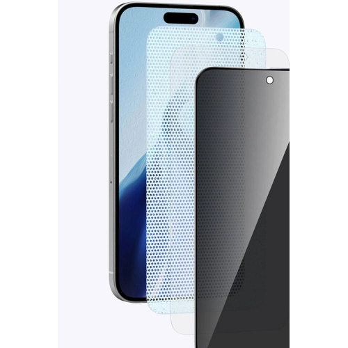 Apple iPhone 15 Recci RSP-A05SP 3D Privacy Shield Temperli Cam Ekran Koruyucu - Gri