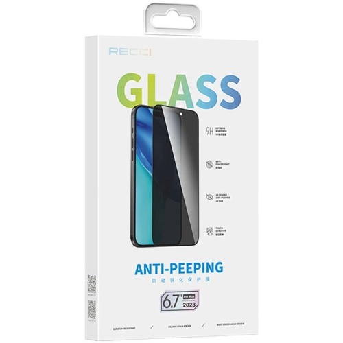 Apple iPhone 15 Recci RSP-A16AP Privacy Temperli Cam Ekran Koruyucu - Gri