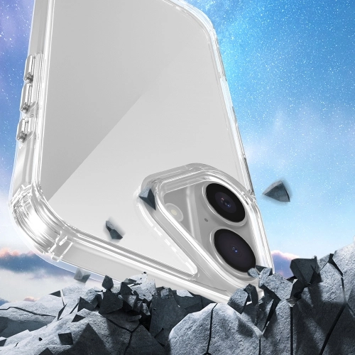 Apple iPhone 16 (6.1) Kılıf Airbagli Takılabilir Askı Aparatlı Esnek Snap Silikon Kapak - Şeffaf
