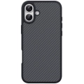 Apple iPhone 16 (6.1) Kılıf Magsafe Şarj Özellikli Karbon Fiber Tasarımlı Zore Elnino Kapak - Siyah
