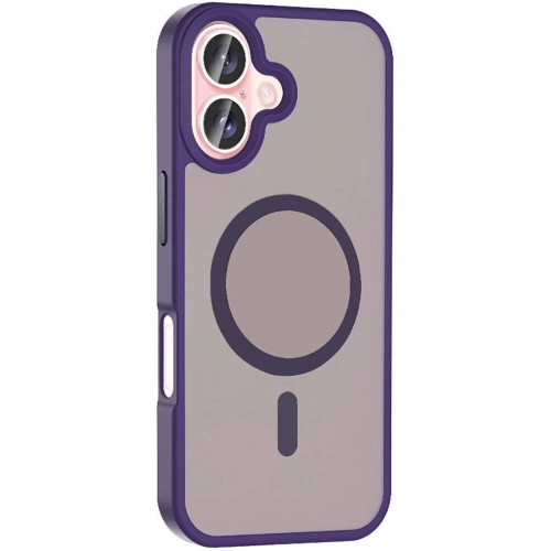 Apple iPhone 16 (6.1) Kılıf Magsafe Şarj Özellikli Renkli Mat Arka Yüzey Sio Kapak - Sarı