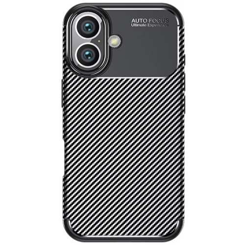 Apple iPhone 16 (6.1) Kılıf Silikon Parmak İzi Bırakmayan Karbon Soft Negro Kapak - Siyah