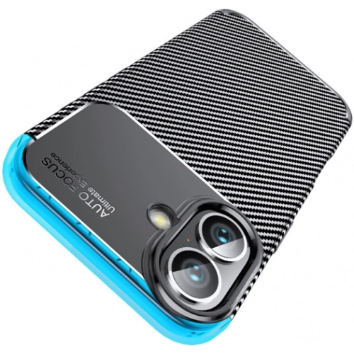 Apple iPhone 16 (6.1) Kılıf Silikon Parmak İzi Bırakmayan Karbon Soft Negro Kapak - Siyah