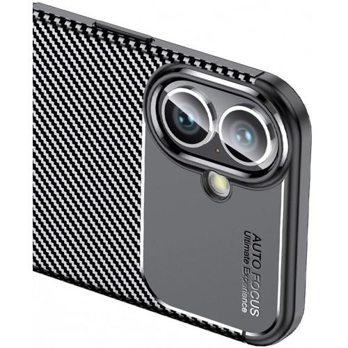 Apple iPhone 16 (6.1) Kılıf Silikon Parmak İzi Bırakmayan Karbon Soft Negro Kapak - Siyah