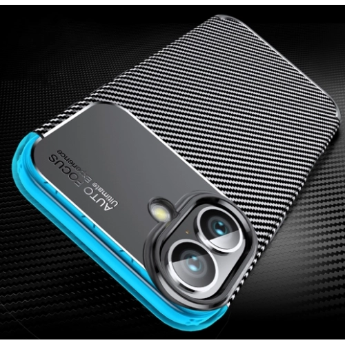 Apple iPhone 16 (6.1) Kılıf Silikon Parmak İzi Bırakmayan Karbon Soft Negro Kapak - Siyah