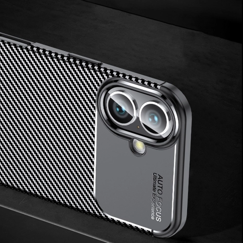 Apple iPhone 16 (6.1) Kılıf Silikon Parmak İzi Bırakmayan Karbon Soft Negro Kapak - Siyah