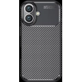 Apple iPhone 16 (6.1) Kılıf Silikon Parmak İzi Bırakmayan Karbon Soft Negro Kapak - Siyah