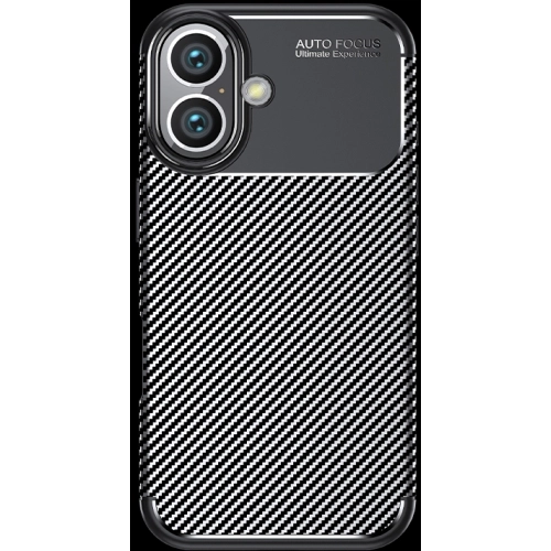 Apple iPhone 16 (6.1) Kılıf Silikon Parmak İzi Bırakmayan Karbon Soft Negro Kapak - Siyah