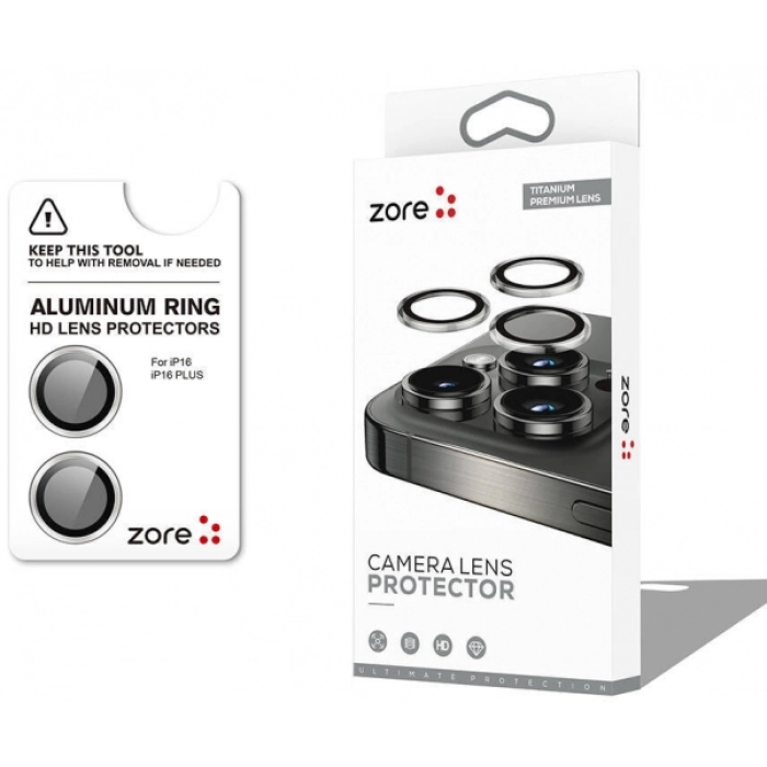 Apple iPhone 16 (6.1) Lens Kamera Koruyucu Parmak İzi Bırakmayan Anti-Reflective CL-12 - Gümüş