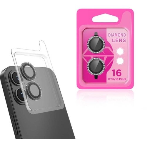 Apple iPhone 16 (6.1) Lens Kamera Koruyucu Taşlı Parmak İzi Bırakmaz CL-06 - Açık Yeşil