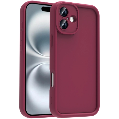 Apple iPhone 16 (6.1) ile Uyumlu Kılıf Kamera Korumalı Silikon Ananas Kapak - Mürdüm