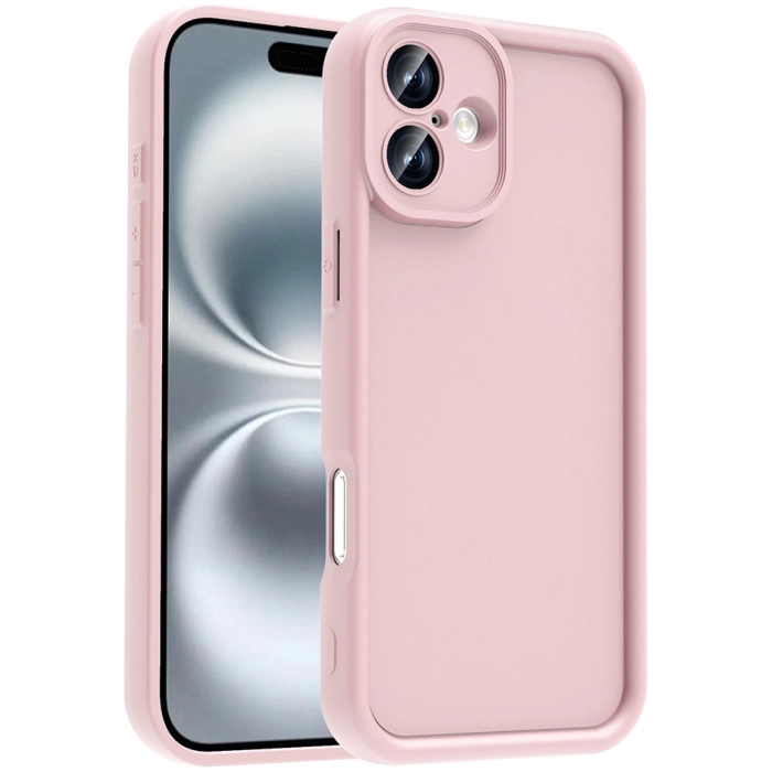 Apple iPhone 16 (6.1) ile Uyumlu Kılıf Kamera Korumalı Silikon Ananas Kapak - Pembe