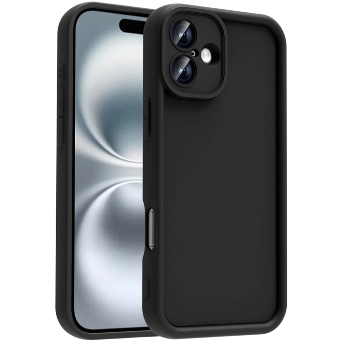 Apple iPhone 16 (6.1) ile Uyumlu Kılıf Kamera Korumalı Silikon Ananas Kapak - Siyah