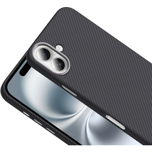 Apple iPhone 16 (6.1) ile Uyumlu Kılıf MagSafe Şarj Özellikli Karbon Fiber Görünümlü Gros Kapak - Desert Titanyum