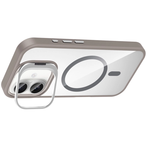 Apple iPhone 16 (6.1) Kılıf Standlı ve Kamera Lens Hediyeli M-Safe Şarj Özellikli Etro Kapak - Lacivert