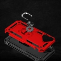 Apple iPhone 16 (6.1) Kılıf Silikon Zırhlı Standlı Yüzüklü Mıknatıslı Tank Kapak - Kırmızı