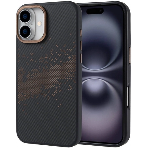 Apple iPhone 16 Plus (6.7) Kılıf Magsafe Şarj Özellikli Karbon Fiber Tasarımlı İnce Vave Kapak - Gri